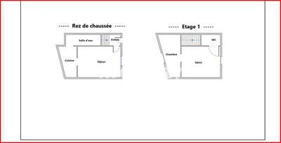 Maison de ville - 50 m² - 3 pièces