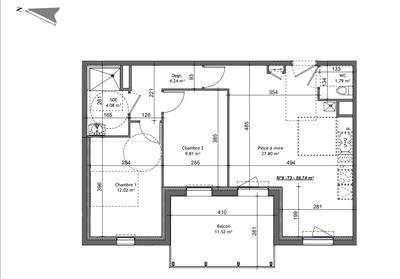 Appartement - 60 m² - 3 pièces