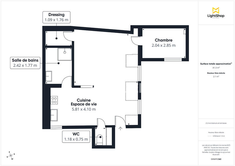 Appartement - 42 m² - 2 pièces