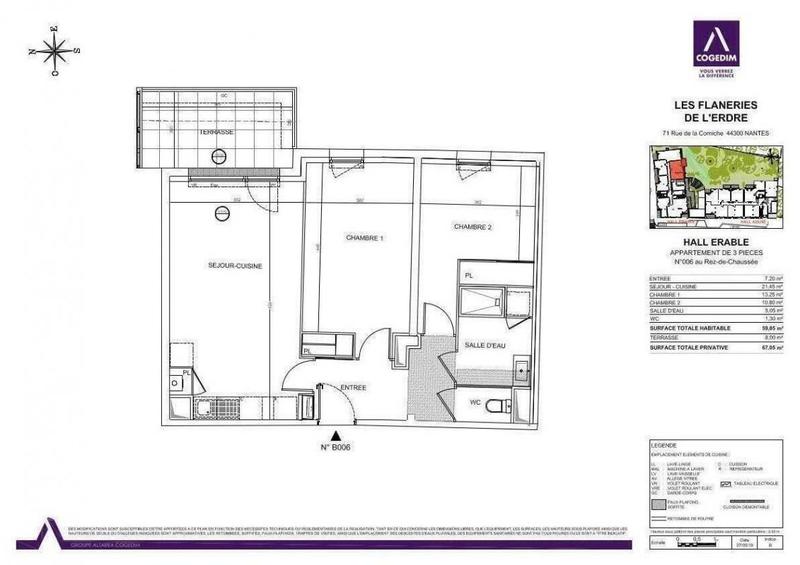 Appartement - 59 m² - 3 pièces