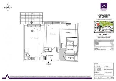 Appartement - 59 m² - 3 pièces