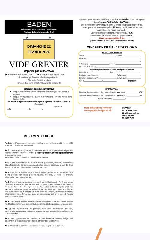 Vide grenier de la bad asso