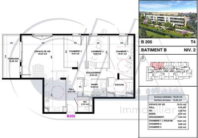 Appartement - 92 m² - 4 pièces