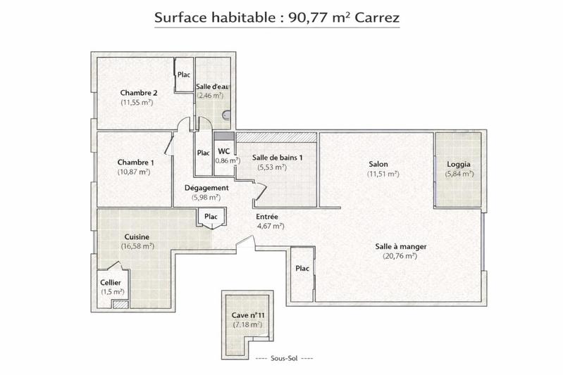 Appartement - 90 m² - 4 pièces