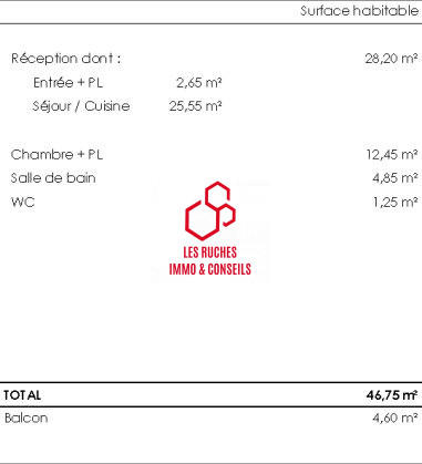 Appartement - 47 m² - 2 pièces