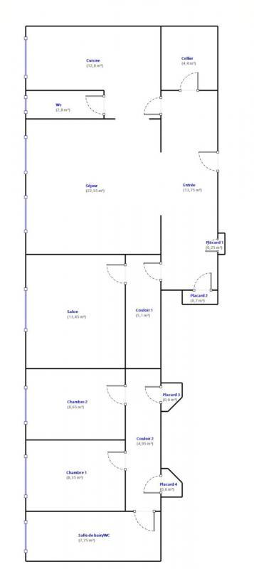 Appartement - 106 m² - 5 pièces