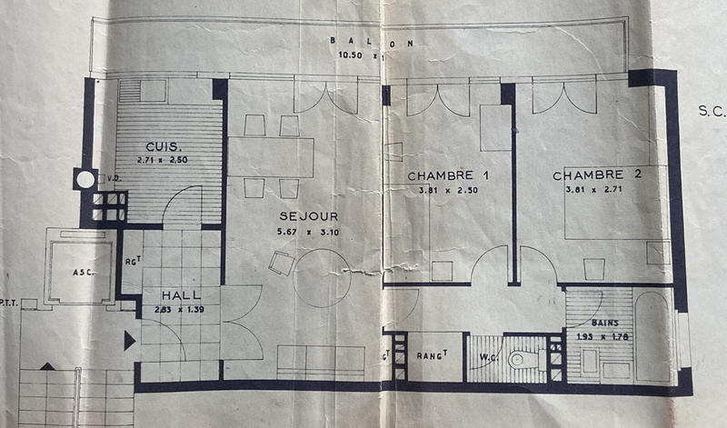 Appartement - 57 m² - 3 pièces