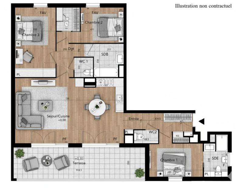 Appartement - 92 m² - 4 pièces