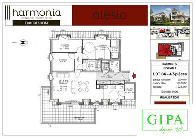 Appartement - 99 m² - 5 pièces