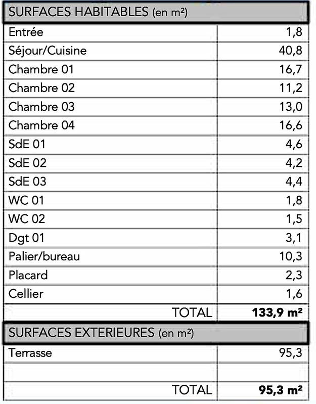 Appartement - 134 m² - 5 pièces