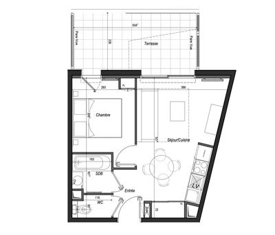 Studio - 32 m² - 2 pièces