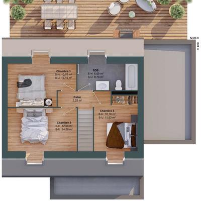 Maison - 105 m² - 6 pièces