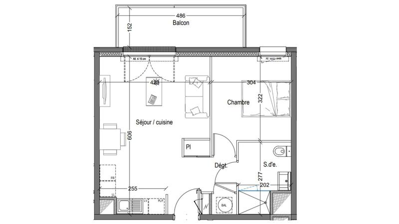Appartement - 42 m² - 2 pièces