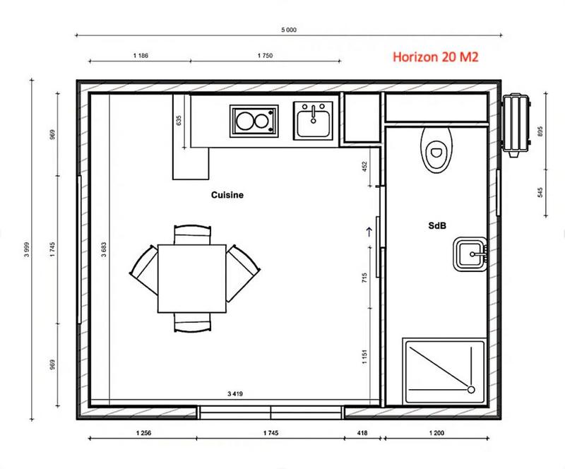 Maison - 15 m² - 1 pièce