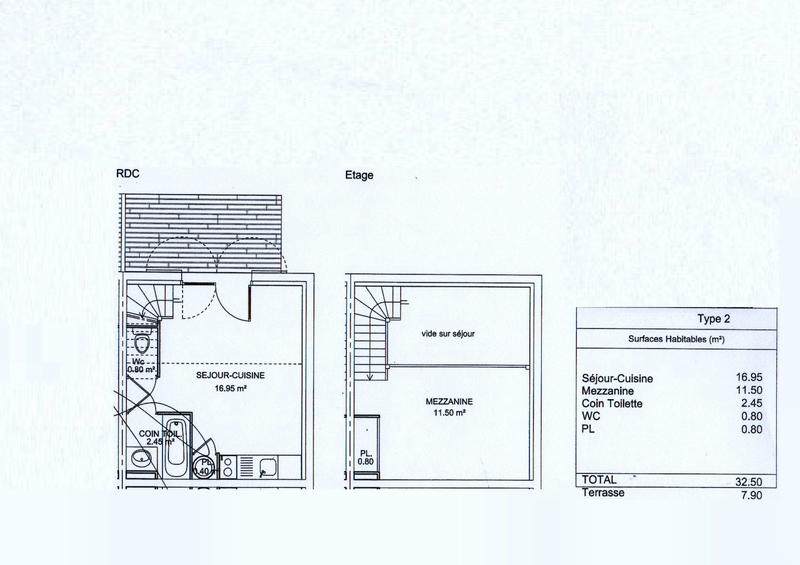 Duplex - 33 m² - 2 pièces