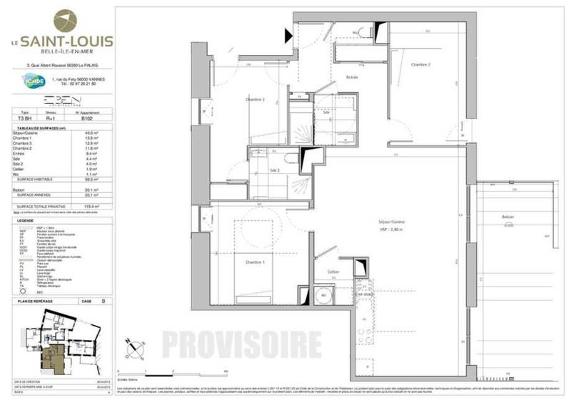 Appartement - 99 m² - 3 pièces