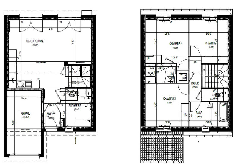 Maison - 90 m² - 4 pièces