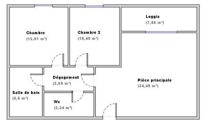 Appartement - 58 m² - 3 pièces