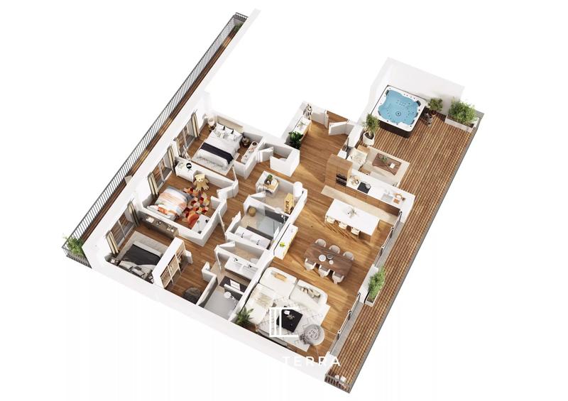 Appartement - 124 m² - 4 pièces