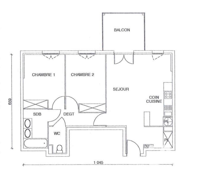 Appartement - 61 m² - 3 pièces