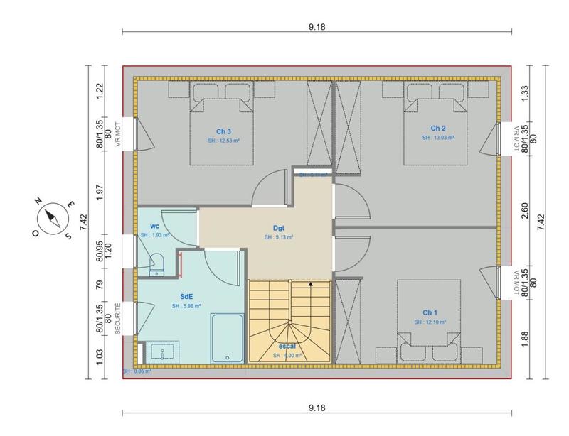 Maison - 90 m² - 4 pièces