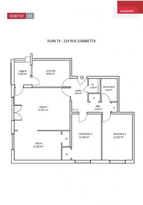 Appartement - 75 m² - 4 pièces