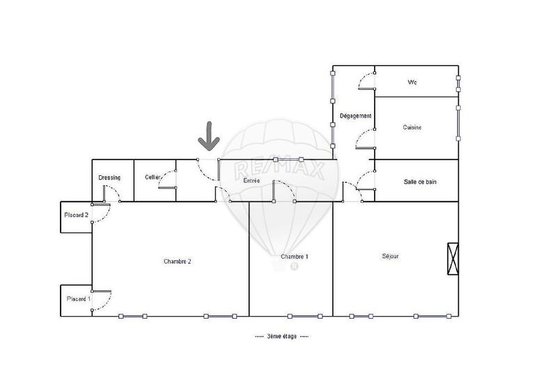 Appartement - 90 m² - 3 pièces