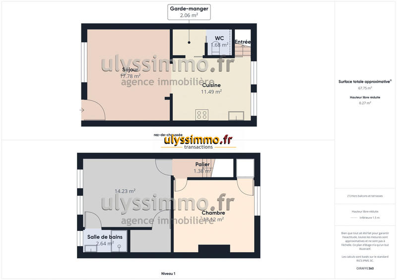 Maison - 50 m² - 3 pièces