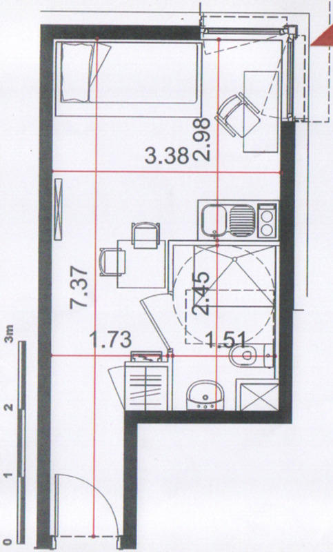 Appartement - 20 m² - 1 pièce