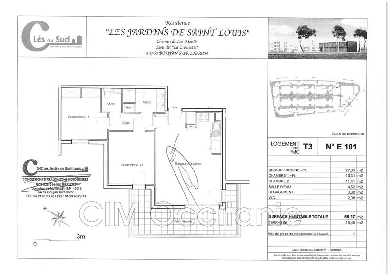 Appartement - 60 m² - 3 pièces