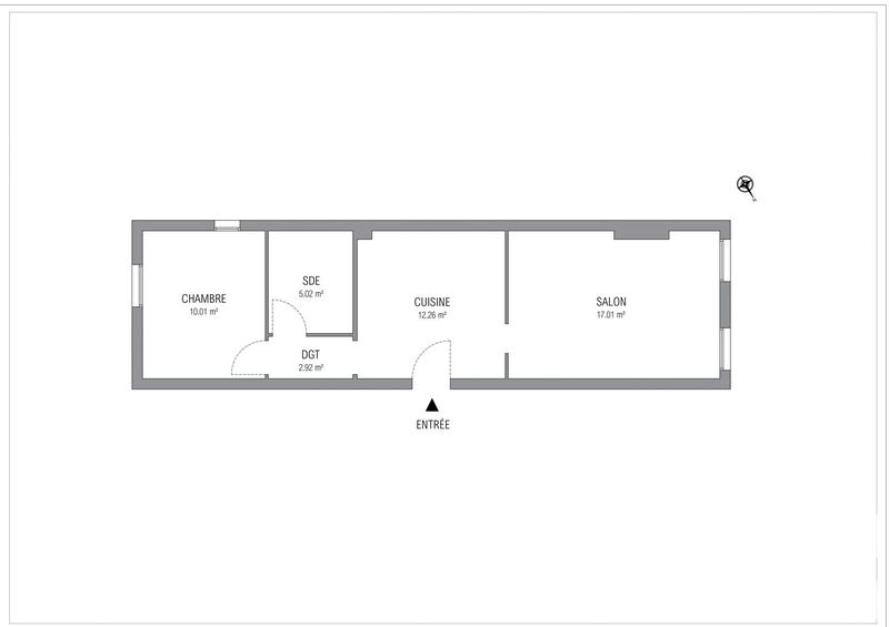 Appartement - 47 m² - 2 pièces