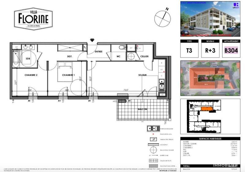 Appartement - 64 m² - 3 pièces