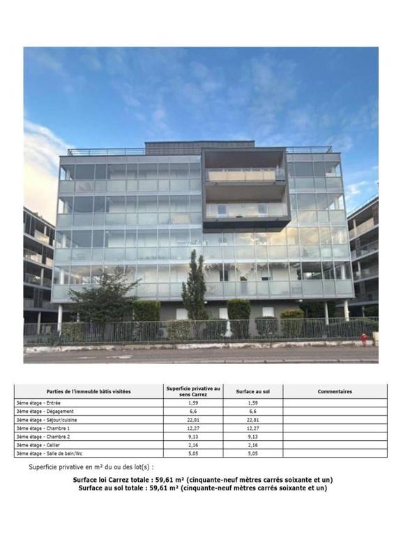 Appartement - 59 m² - 3 pièces