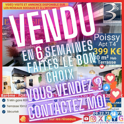 Appartement - 80 m² - 4 pièces