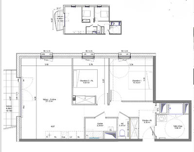 Appartement - 68 m² - 3 pièces