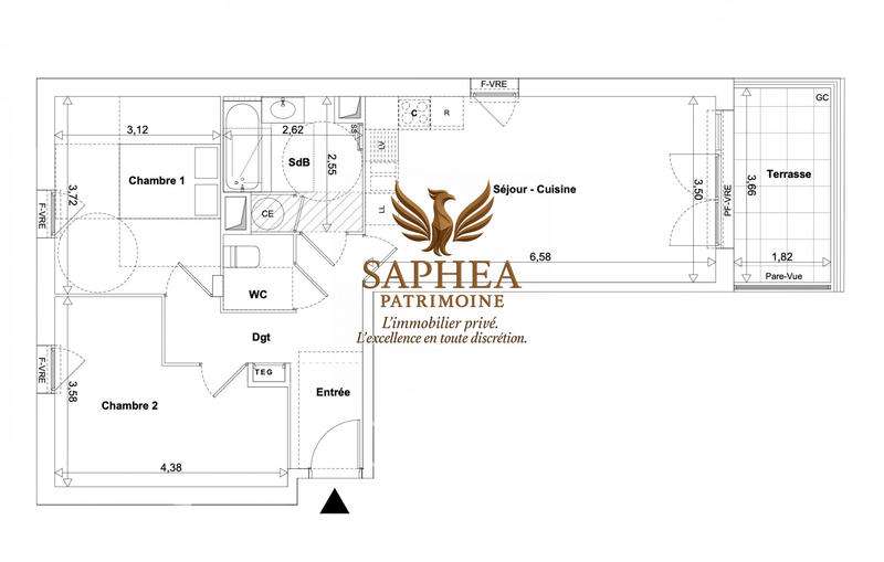 Appartement - 60 m² - 3 pièces