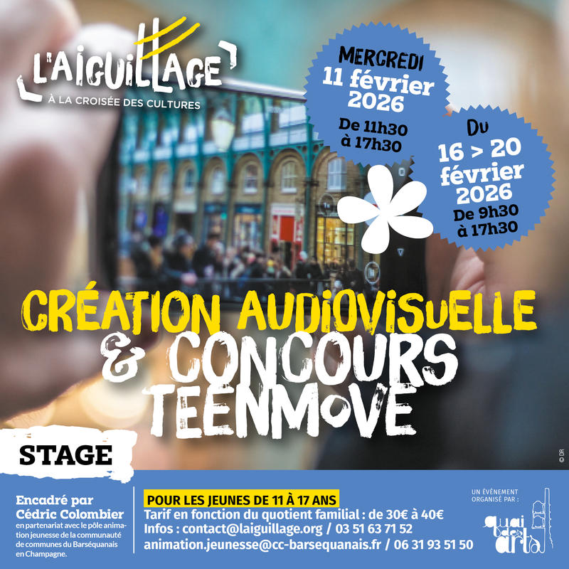 Stage - création audiovisuelle &amp; concours Teenmove encadré par Cédric Colombier
