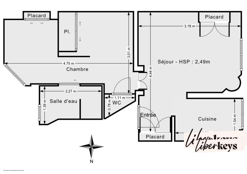 Appartement - 32 m² - 2 pièces