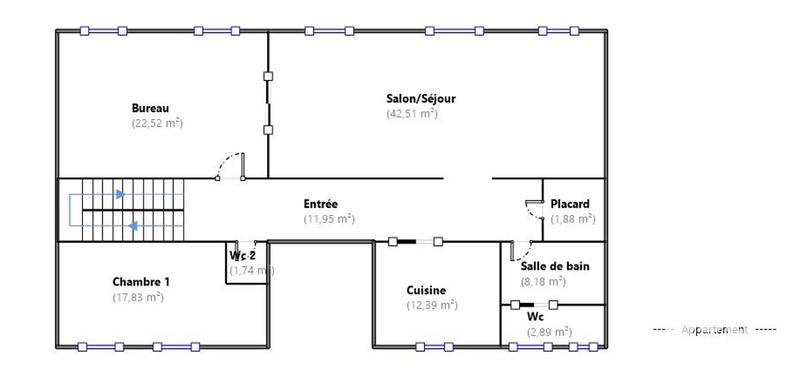 Duplex - 144 m² - 5 pièces