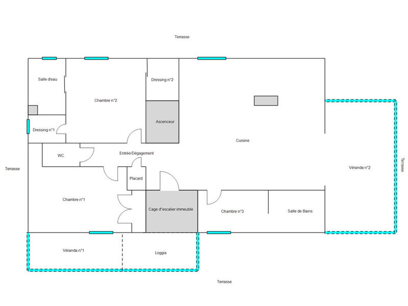 Appartement - 110 m² - 3 pièces