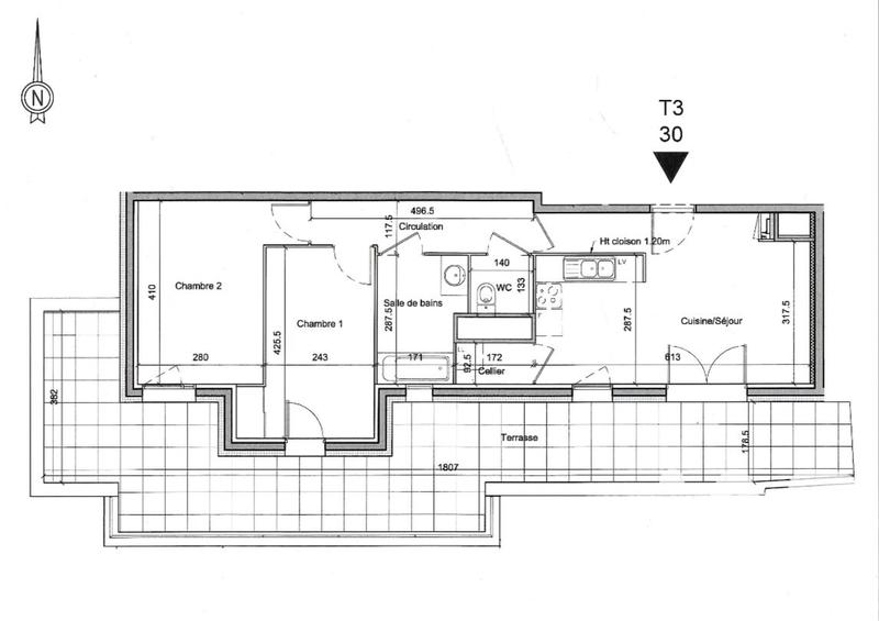 Appartement - 61 m² - 3 pièces