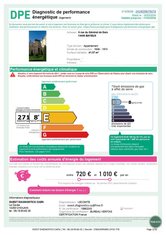 Appartement - 42 m² - 2 pièces