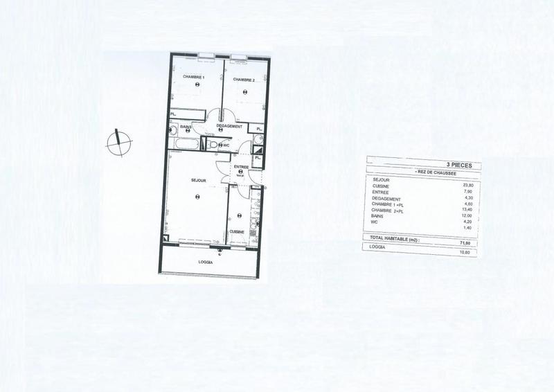 Appartement - 71 m² - 3 pièces