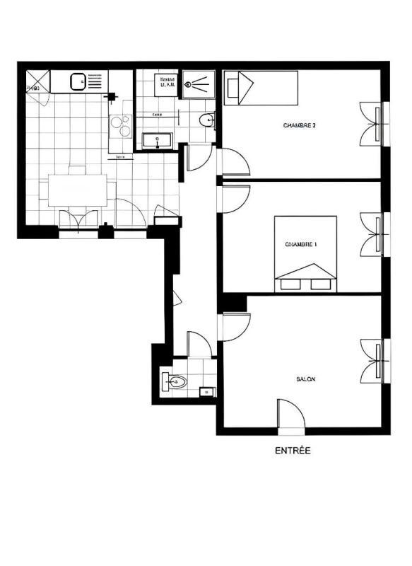 Appartement - 62 m² - 3 pièces