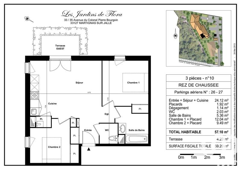 Appartement - 56 m² - 3 pièces