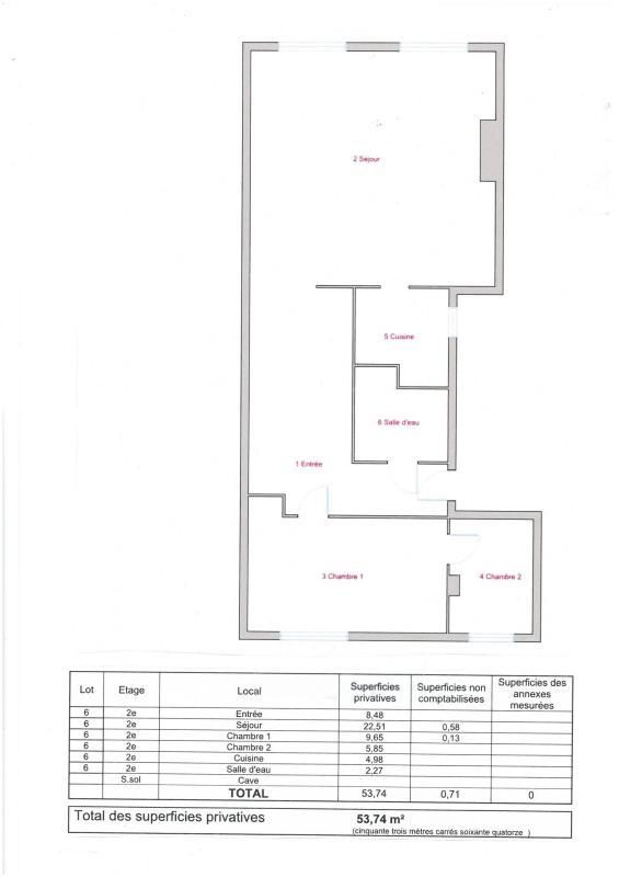 Appartement - 53 m² - 3 pièces