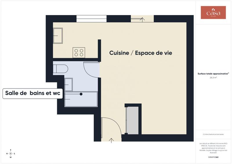 Appartement - 26 m² - 1 pièce