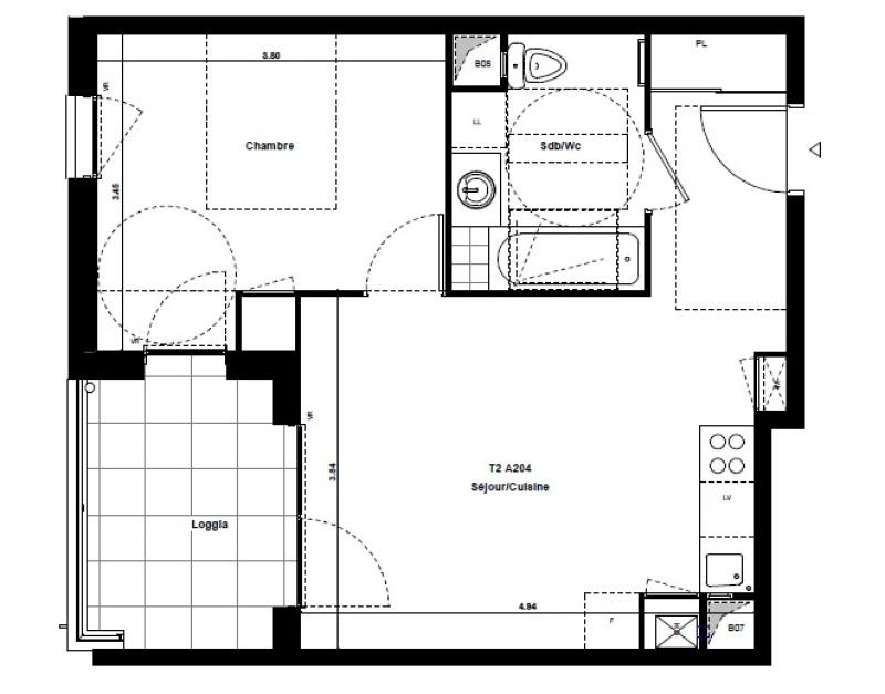 Appartement - 40 m² - 2 pièces