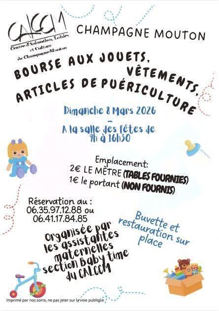 Bourse aux jouets, vêtements et puériculture