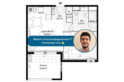 Appartement - 42 m² - 2 pièces